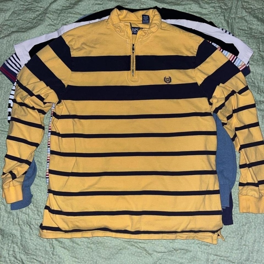 Vintage 100% Cotton Chaps long sleeve quarter zip up